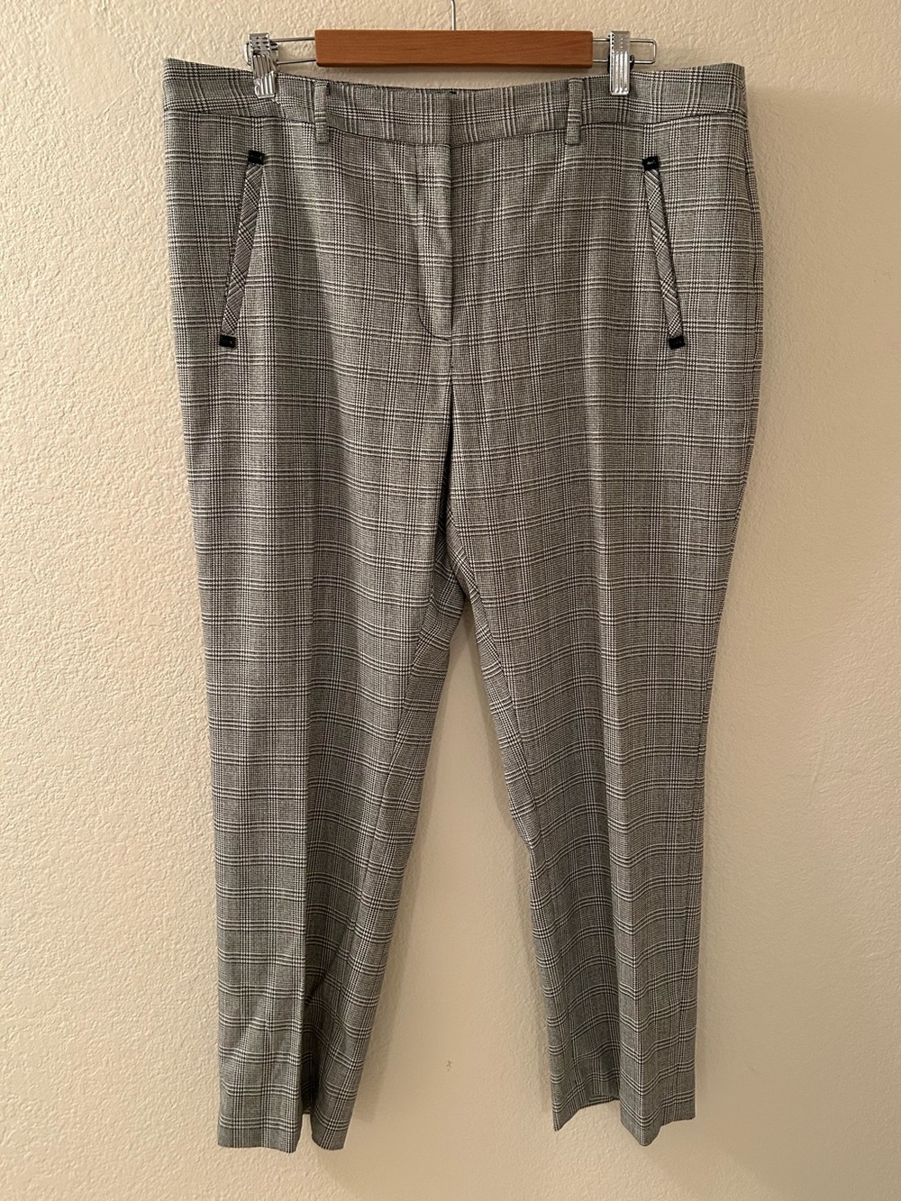Karl Lagerfeld Gray Glen Plaid Trousers